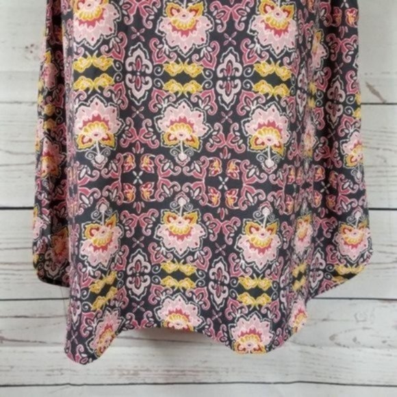 Loft Womens Short Sleeve Floral Maternity V-neck Shirt Blouse Flowy Size XS - Picture 5 of 7